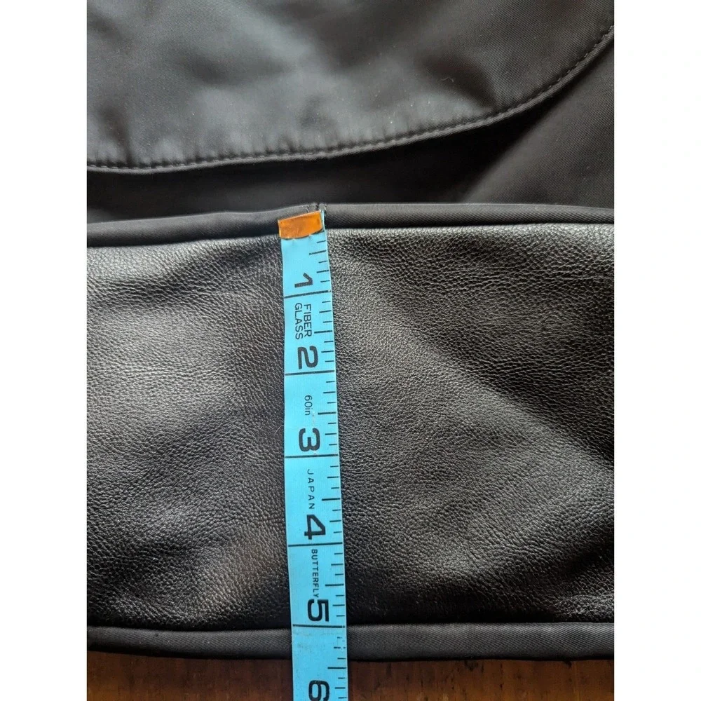 Steve Madden Black Nylon Faux leather Backpack Bag    Lining In Stripes